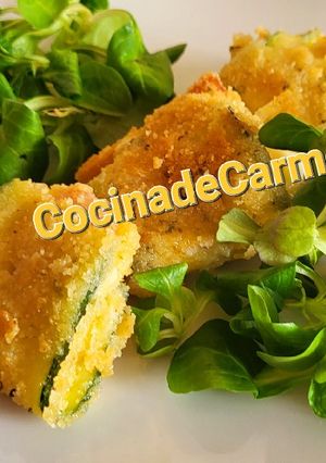 Una foto de Rollitos de calabacín al curry