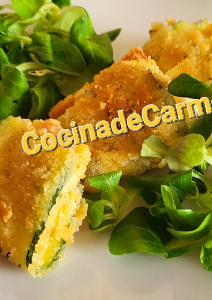 Una foto de Rollitos de calabacín al curry