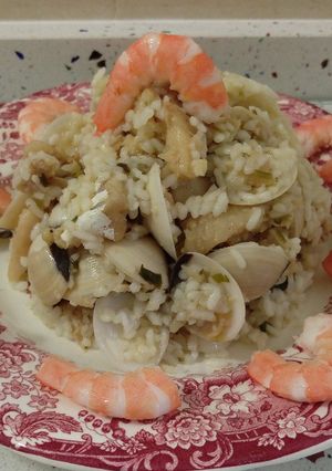 Una foto de Arroz con rape, almejas y langostinos