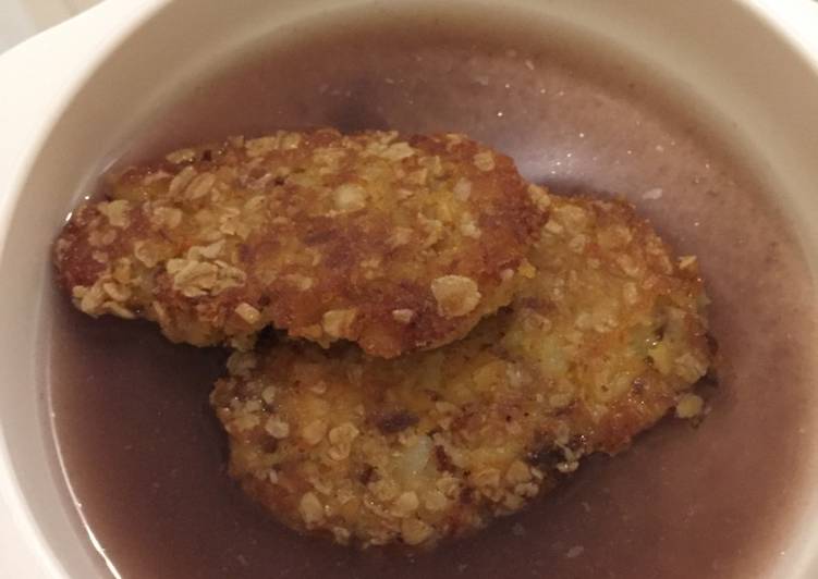 Mpasi perkedel oat siram kaldu sapi