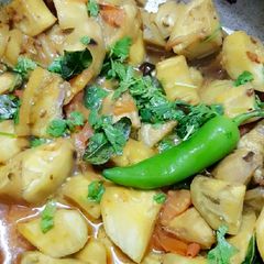 A picture of Brinjal ki sabzi.