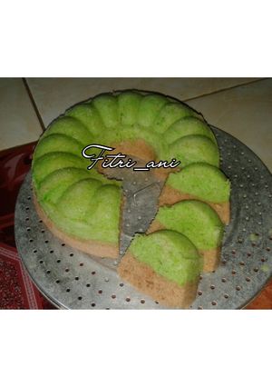 Foto resep Bolu pandan coklat kukus (no timbangan, no mixer)