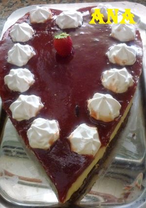 Una foto de Corazón de cheesecake de chocolate blanco imperdible
