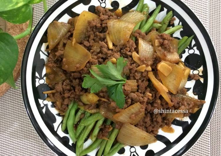 Proses memasak Buncis cah daging (tidak pedas) Lezat