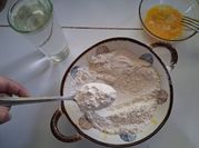 Una foto de panqueque con agua