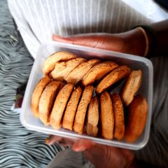 A picture of Home baked ginger honey cookies.
