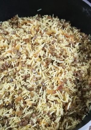 صورة لوصفة رز عدس باللحمه