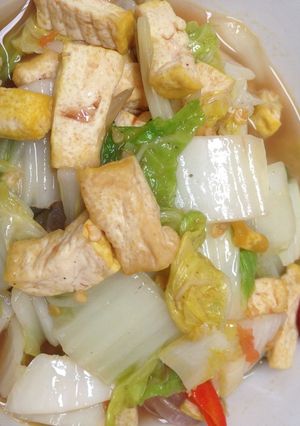 Foto resep Tumis tahu sawi putih