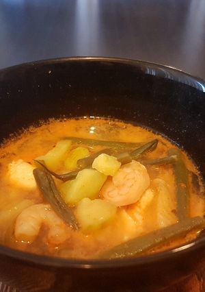 A picture of Spicy "Asian" Coconut Seafood & Vegetable Soup.