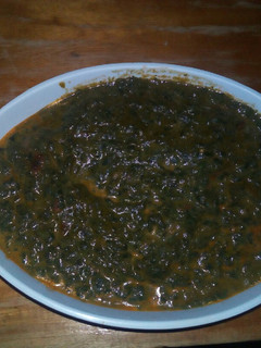 A picture of Pumpkin leaves soup.
