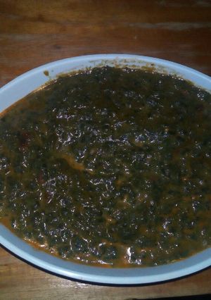 A picture of Pumpkin leaves soup.