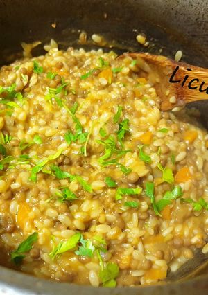 O poză a rețetei Pastina con lenticchie.
