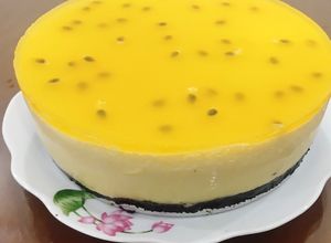 Hình của món Mousse chanh leo thành công ngay lần đầu thử nghiệm.