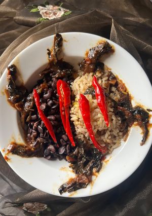 A picture of My star rice n beans lol.