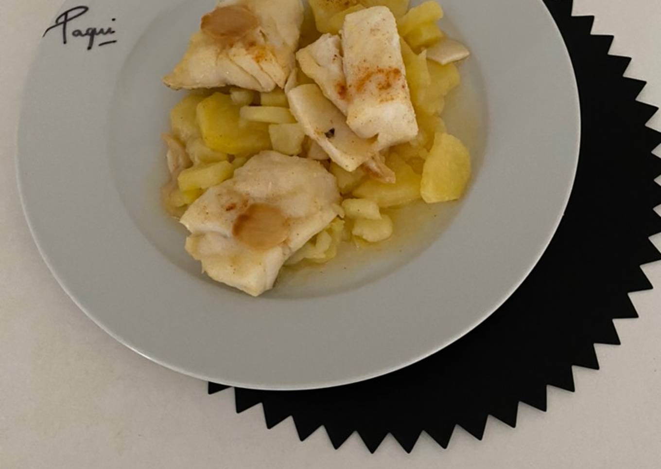 Bacalao hervido con patata hervida