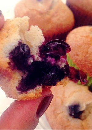 Foto principal de Magdalenas de arándanos y mascarpone con amaretto