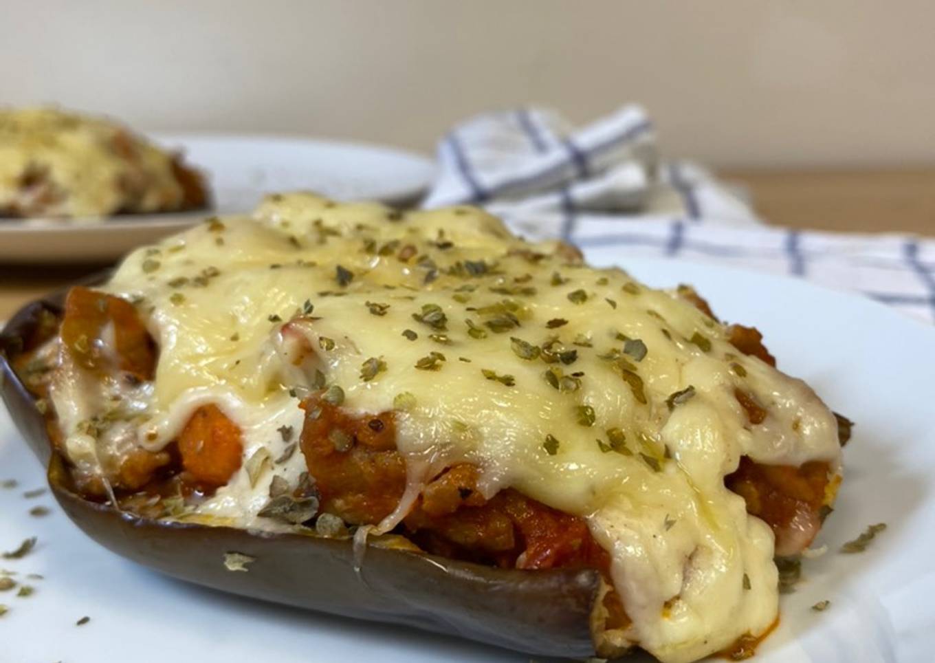 Berenjenas rellenas con bechamel