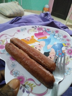A picture of Fried Sausage by my 8 year old daughter.