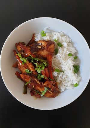 A picture of Teriyaki style Chicken.