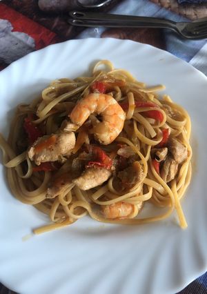 Una foto de Tallarines chinos (Mambo/Thermomix)