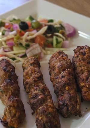 A picture of Air fryer seekh kababs.