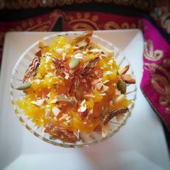A picture of Yellow pumpkin halwa.