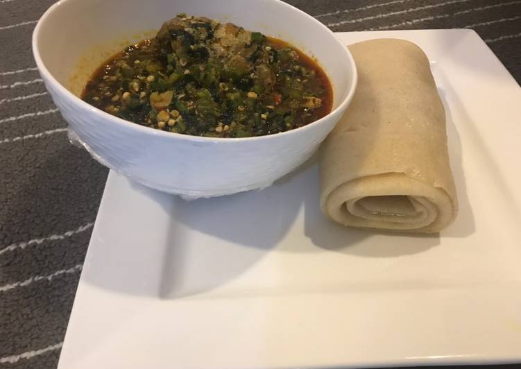 Recipe of Quick Semo with fresh okra soup