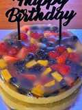 Bavarian cream cake with fruits