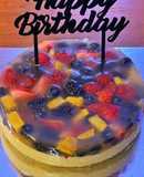 Bavarian cream cake with fruits