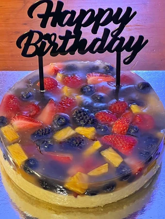 Recipe Bavarian cream cake with fruits which Delicious