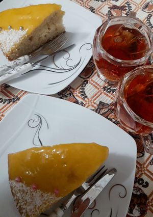 عکسی از دستور کیک پرتقال و زعفرون بدون فر🍊