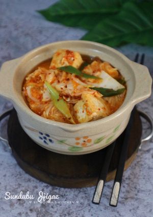Foto resep Sundubu Jjigae aka Sup Tahu Pedas (#pr_AsianFood)