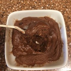 A picture of Double chip walnut mug cake.