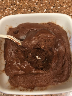A picture of Double chip walnut mug cake.
