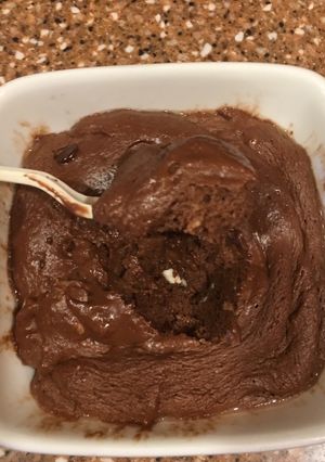 A picture of Double chip walnut mug cake.