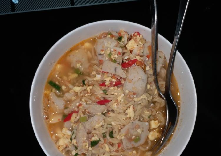 Langkah Mudah untuk Menyiapkan Mie kuah sambel lampung, Sempurna