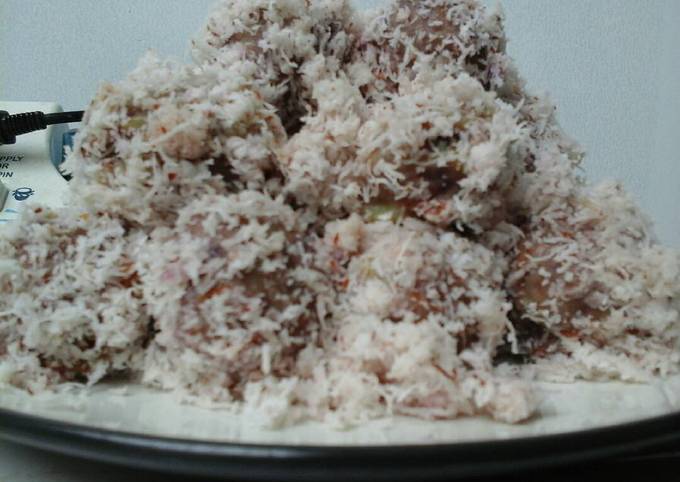 Resep: Klepon ubi warna mix (ungu,kuning,jingga) Simpel