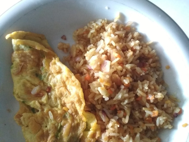 Resep: Nasi goreng telur dadar simple (tanpa minyak) Irit Untuk Jualan