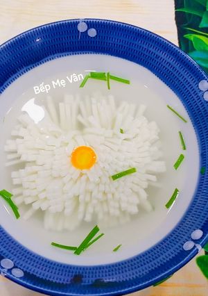 Hình của món Canh đậu hủ hoa cúc.