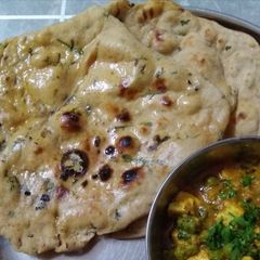 A picture of Whole Wheat Tandoori Naan (Dhaba style) on Tava without yeast.