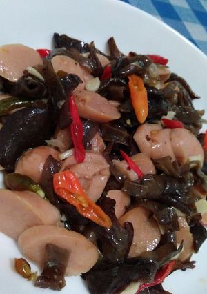 Foto resep 01. Tumis sosis jamur kuping maknyuss