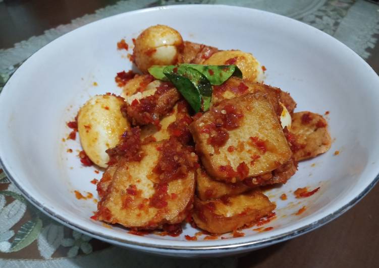 Resep telor tahu sambal balado