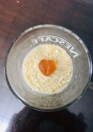 Hình của món Ăn xế: bánh mousse vị đào cho bé (không gelatin).