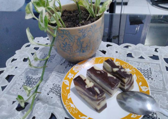 Bagaimana Membuat Puding roti tawar zebra Anti Gagal