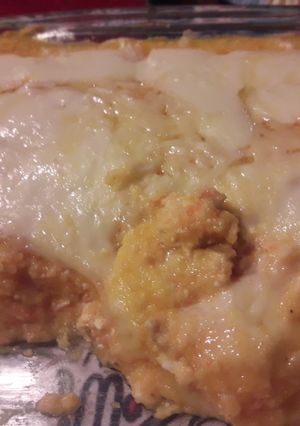 Una foto de Pastel de polenta, calabaza y pollo