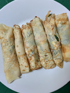 Una foto de Crepes rellenos de espinacas