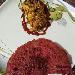 A picture of Beetroot egg masaladosa.