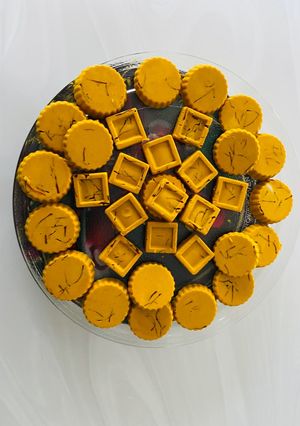 A picture of Turmeric and saffron chocolate.
