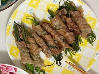 乾煎肉片捲水蓮