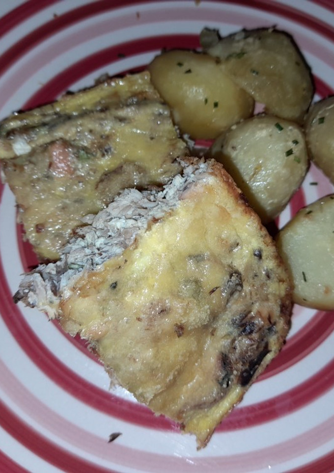 Una foto de Budín de Jurel con papas al ciboullete